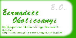 bernadett okolicsanyi business card